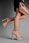 Forvel Kadın Ayakkabı Platform Topuk-Nude