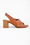 Jack Kadın Topuklu Ayakkabı Çapraz Bant-Kahverengi