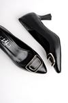 Amaris Kadın Kare Toka Detaylı Topuklu Ayakkabı-siyah