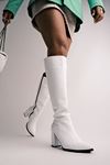 Gunther Kadın Topuklu Çizme Sivri Burun-beyaz