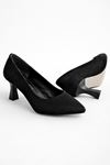 Amber Kadın Sivri Burun Topuklu Ayakkabı-S.Siyah