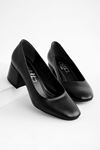 Modi Kadın Topuklu Ayakkabı Küt Burun-siyah