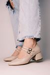 Joanne Kadın Topuklu Ayakkabı İki Tokalı Vintage-Krem