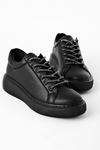 Jamper Kadın Bağcıkları Taşlı Spor Ayakkabı-siyah