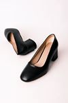 Edna Kadın Topuklu Ayakkabı Yuvarlak Burun-siyah