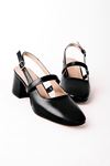 Biana Kadın Topuklu Ayakkabı Bant Detaylı-siyah