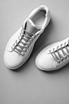 Adoles Taşlı Bağcıklı Kadın Spor Ayakkabı-beyaz