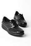 Crash Süs Bağcık Hakiki Deri Kadın Günlük Ayakkabı-siyah