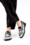 Papatya Gizli Topuk Toka Detay Kadın Günlük Ayakkabı-siyah