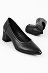Virtus Kadın Hakiki Deri Topuklu Ayakkabı-siyah