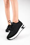 Nesat Triko Taşlı  Kadın Spor Ayakkabı-siyah