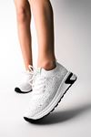 Nesat Triko Taşlı  Kadın Spor Ayakkabı-beyaz