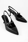 Wizerd Tek Kemer  Kadın Topuklu Ayakkabı Tek Kemer-siyah