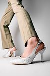 Wright Parlak Taş Detay Kadın Topuklu Ayakkabı-Gri