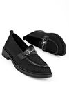 Mona Triko Metal Detay Kadın Günlük Ayakkabı-siyah