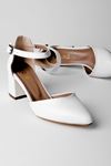 Vane Bilekten Geçmeli Kadın Topuklu Ayakkabı-beyaz