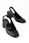 Angel Küt Burun Toka Detay Kadın Topuklu Ayakkabı-siyah