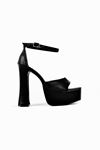 Suvern Kadın Tek Bantlı Platform Topuklu Ayakkabı-siyah